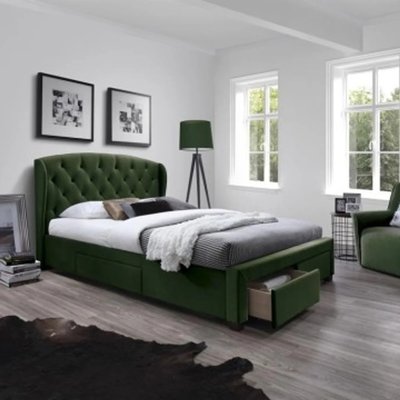Кровать SABRINA Зеленый 160x200 см HALMAR opt_7751 фото