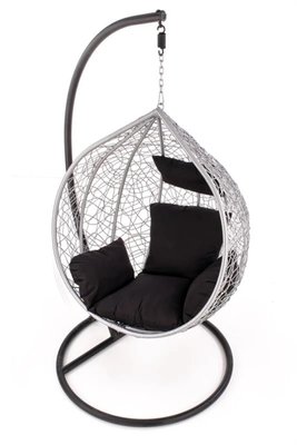 Кресло подвесное кокон EGGY Ротанг Серый/Черный HALMAR opt_346252 фото